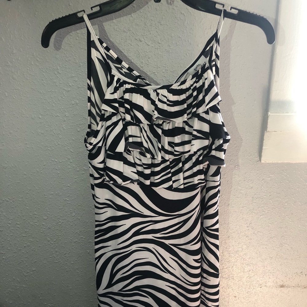 Zebra print strap dress